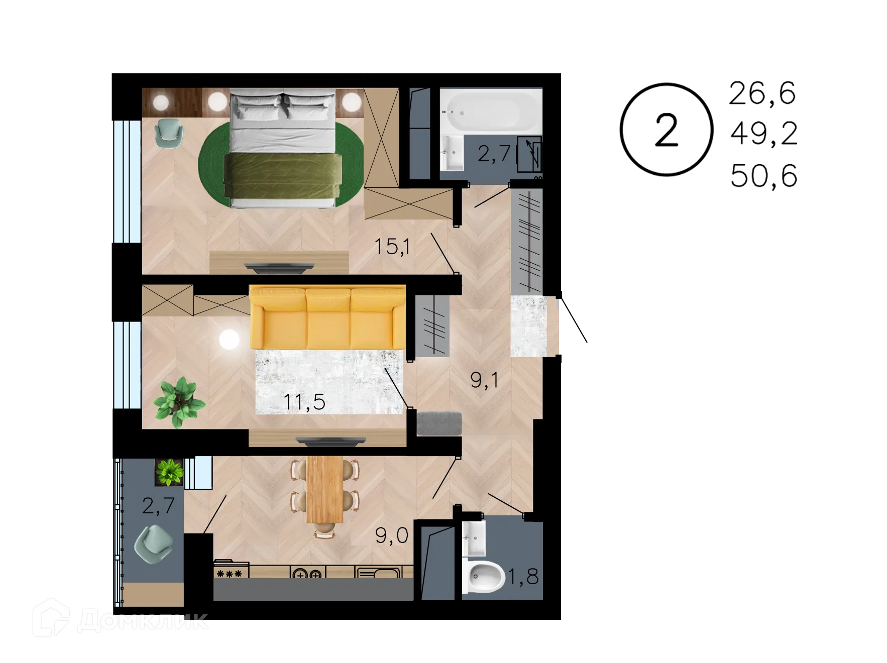 Фото квартиры в ЖК Лето