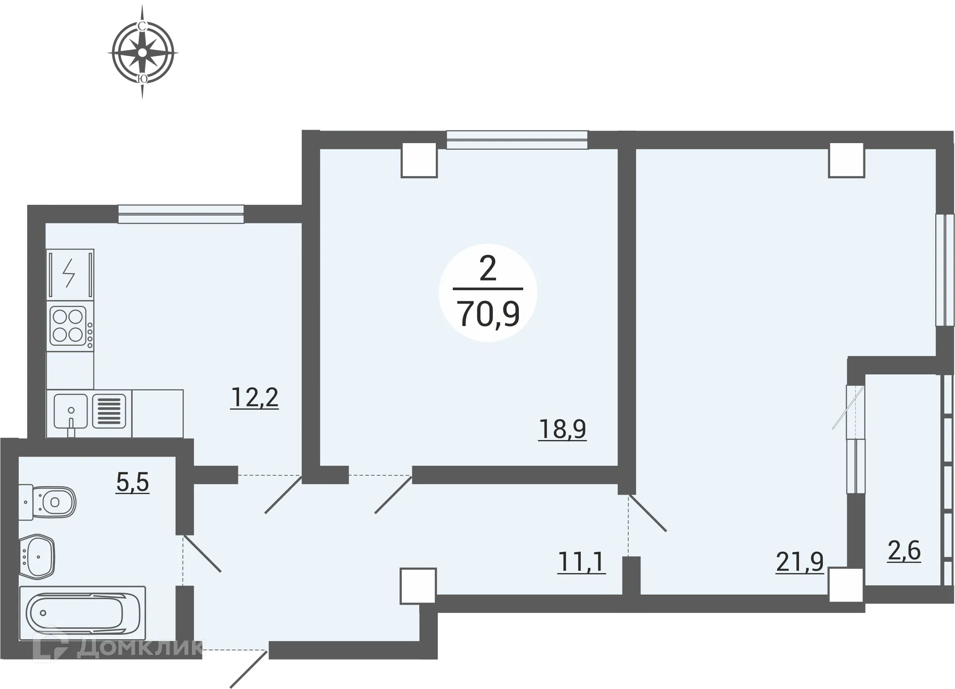 Фото квартиры в ЖК Дом по ул. Братьев Кашириных