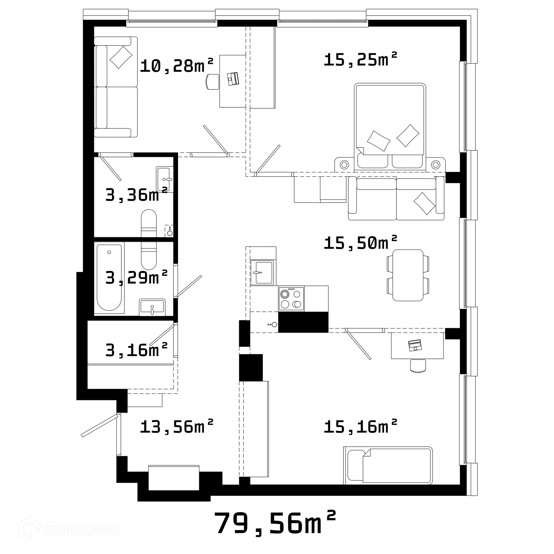 Фото квартиры в ЖК Грани