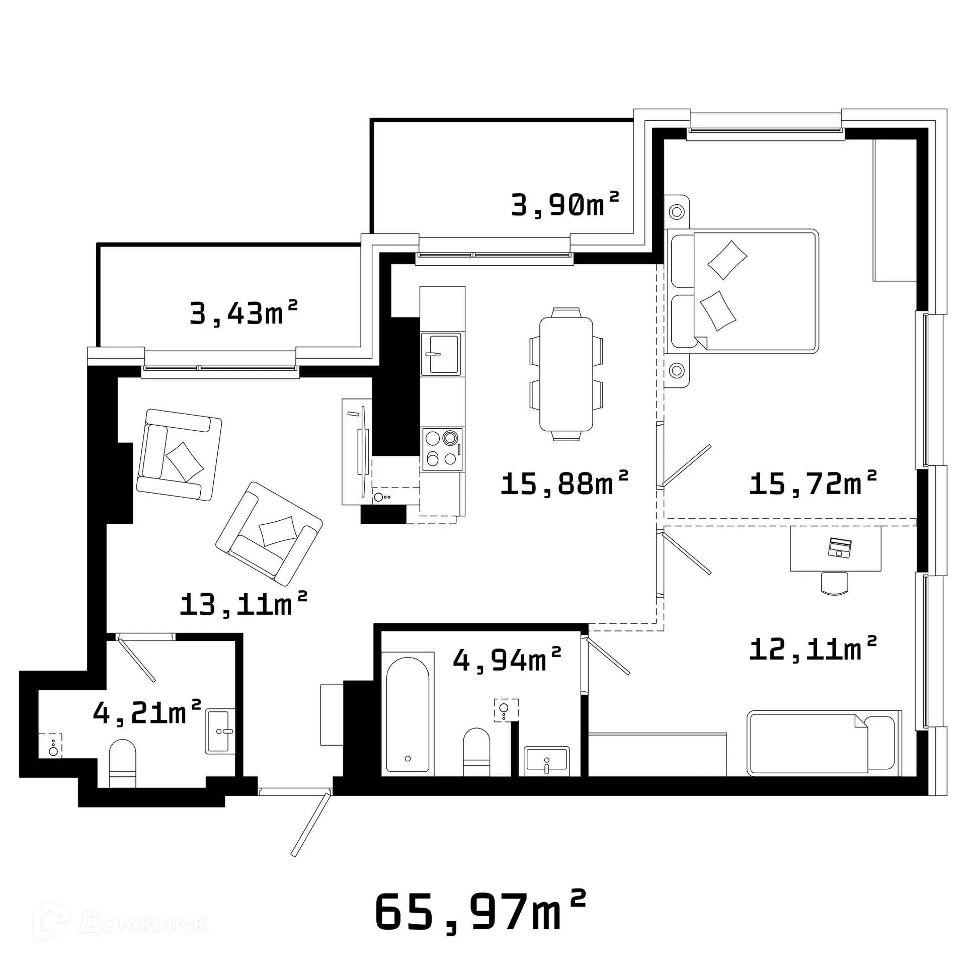 Фото квартиры в ЖК Грани