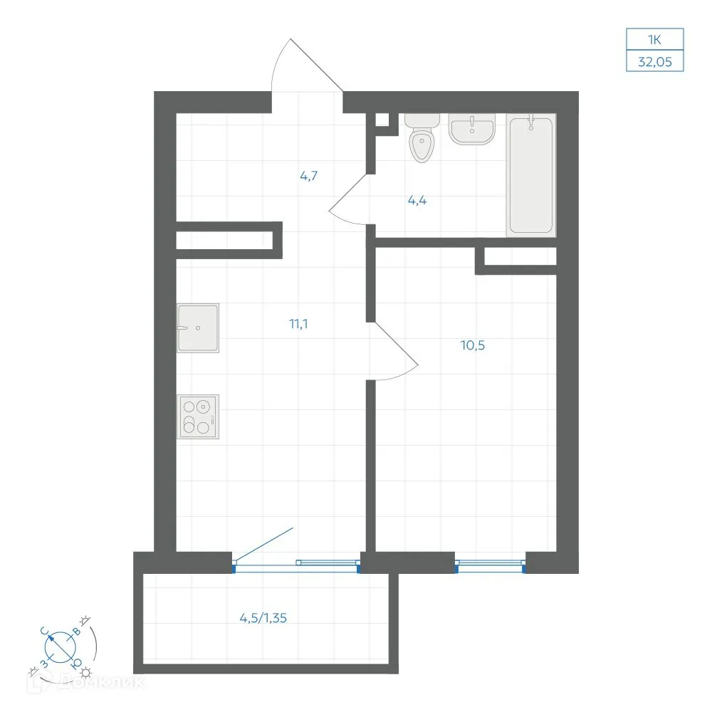 Фото квартиры в ЖК Квартал "Клевер"