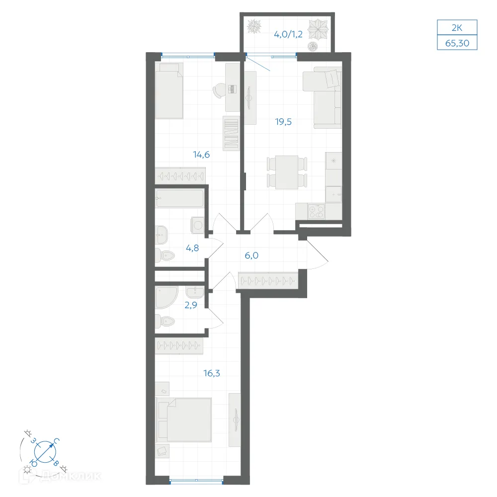 Фото квартиры в ЖК Квартал "Клевер"