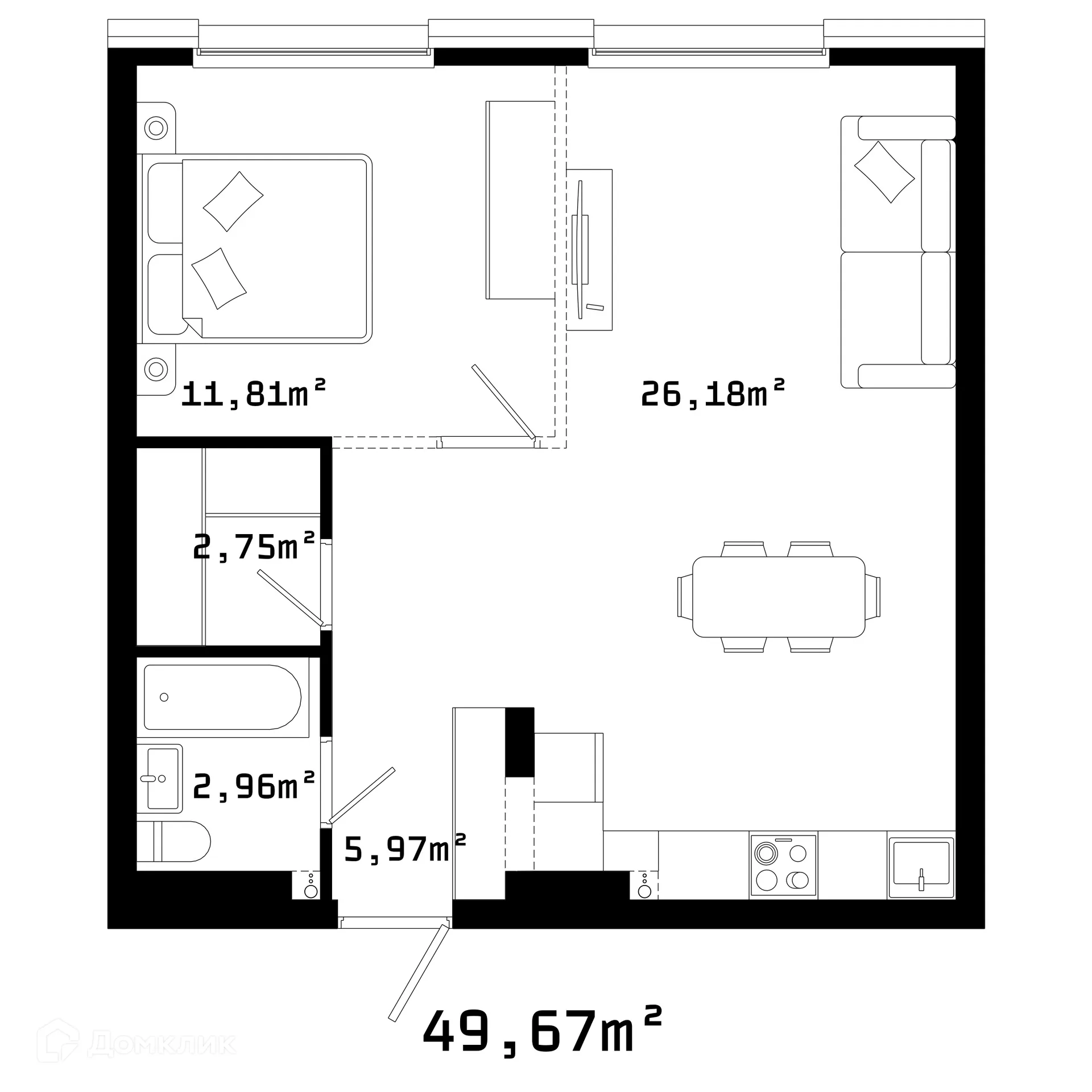 Фото квартиры в ЖК Грани