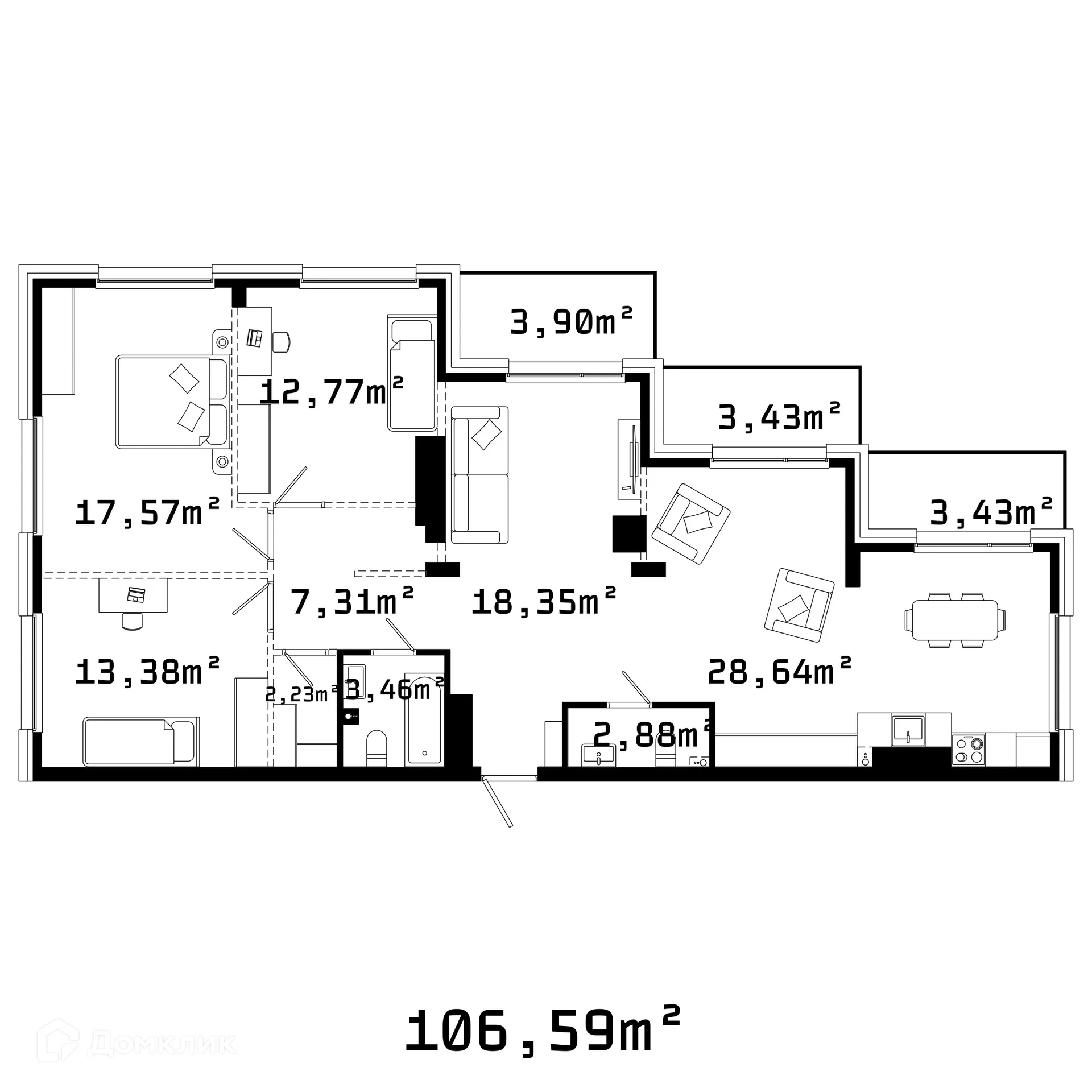 Фото квартиры в ЖК Грани