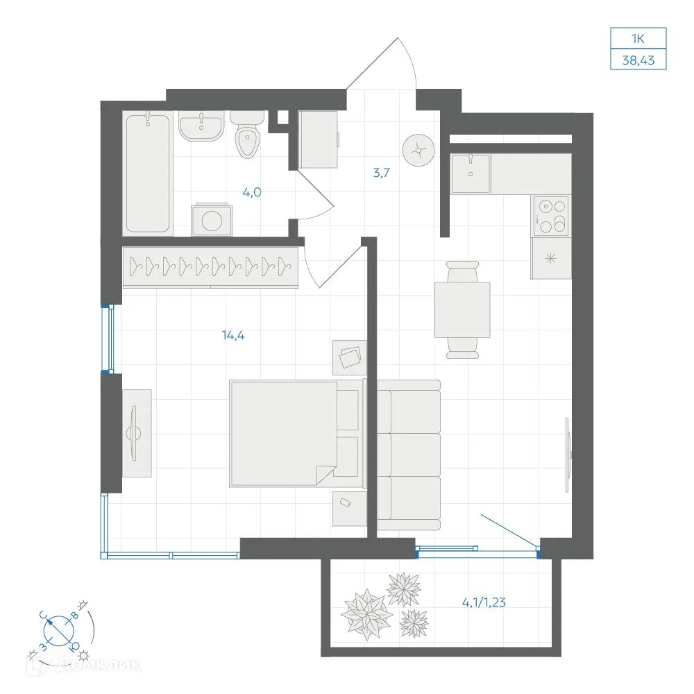 Фото квартиры в ЖК Квартал "Клевер"