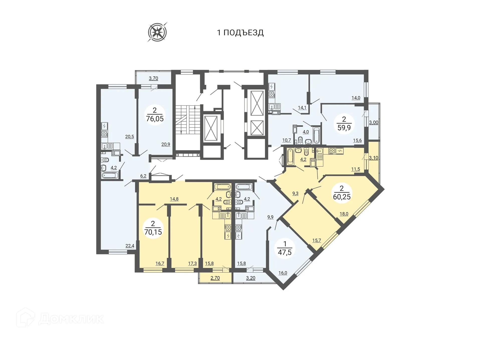 Фото квартиры в ЖК "АКАДЕМ Riverside (АКАДЕМ Риверсайд)"