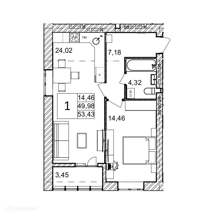 Фото квартиры в ЖК ОНЕГИН