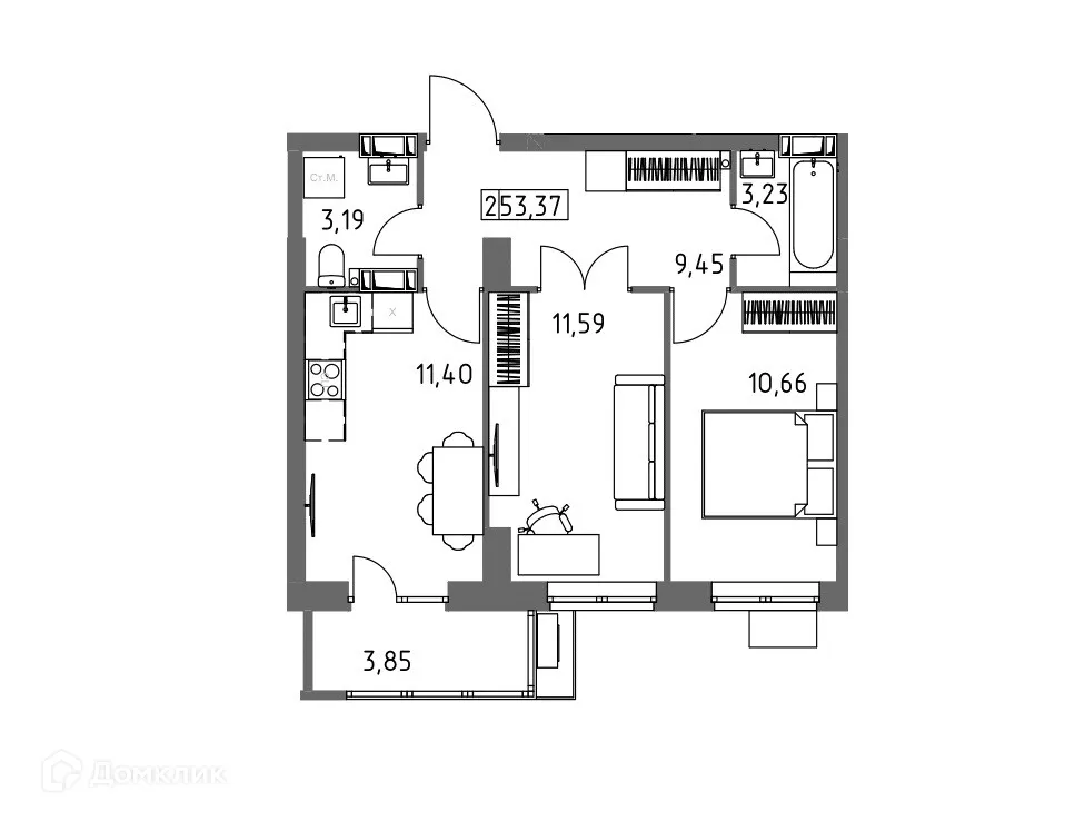 Фото квартиры в ЖК Фаренгейт
