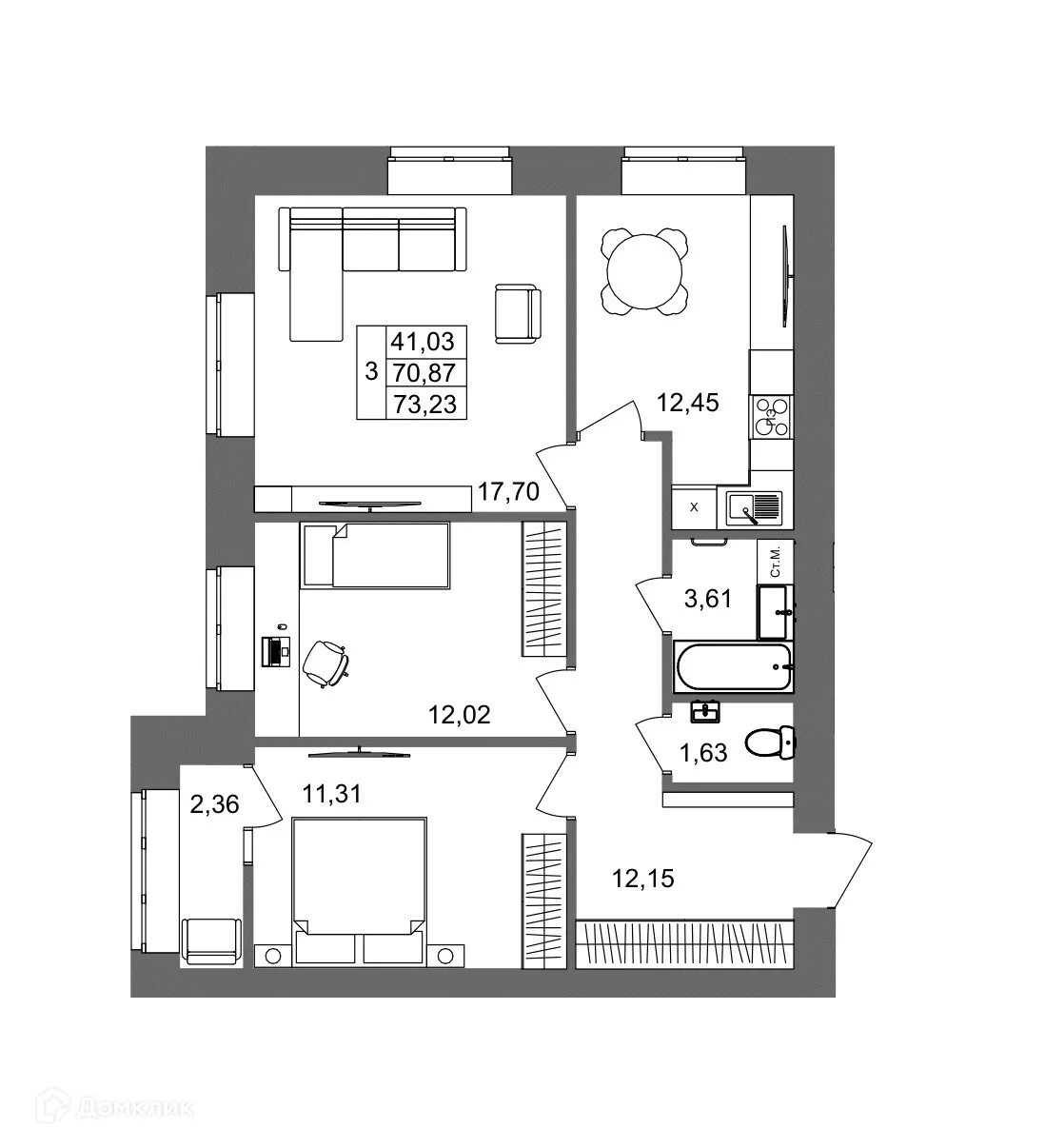 Фото квартиры в ЖК Клубный дом на Жукова