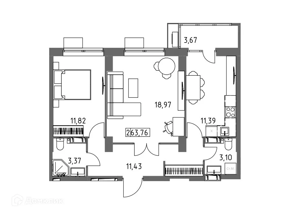 Фото квартиры в ЖК Фаренгейт