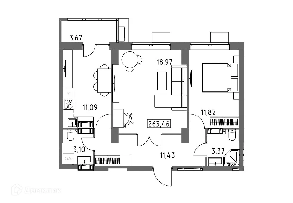 Фото квартиры в ЖК Фаренгейт