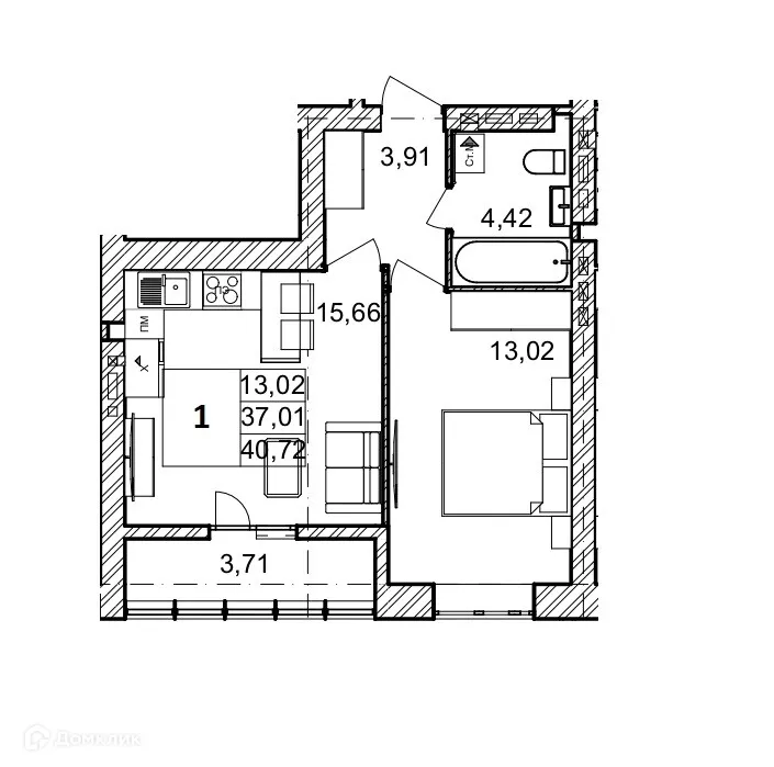 Фото квартиры в ЖК ОНЕГИН