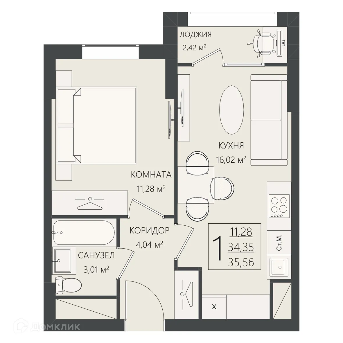 Фото квартиры в ЖК БЕРЕГ ВОЛГИ