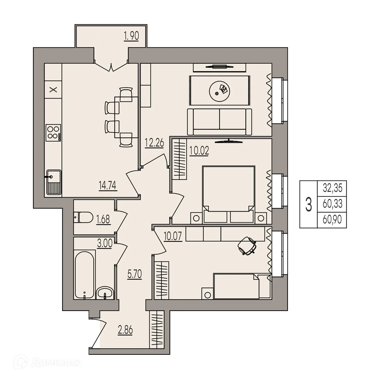 Фото квартиры в ЖК Герои