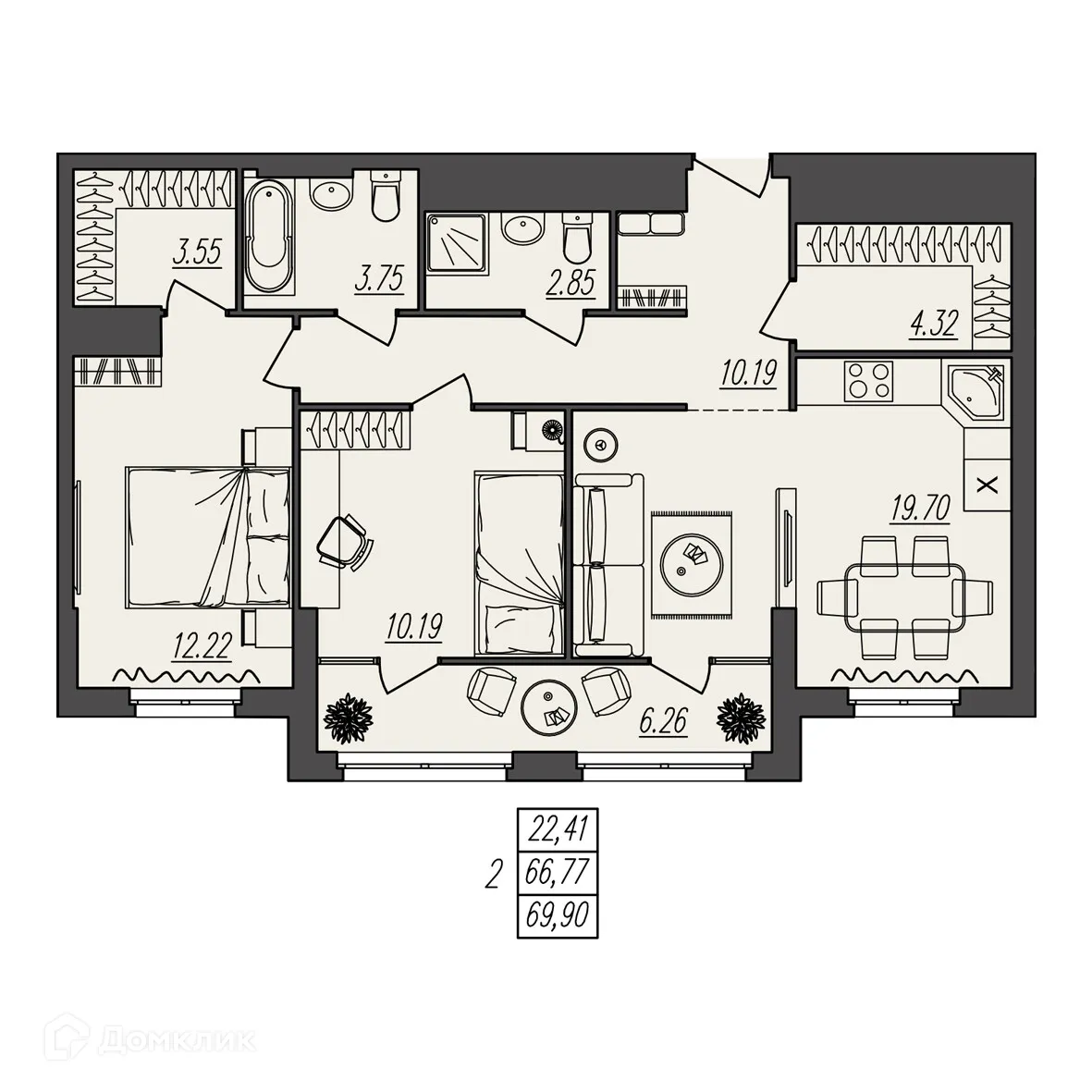 Фото квартиры в ЖК БЕРЕГ ВОЛГИ