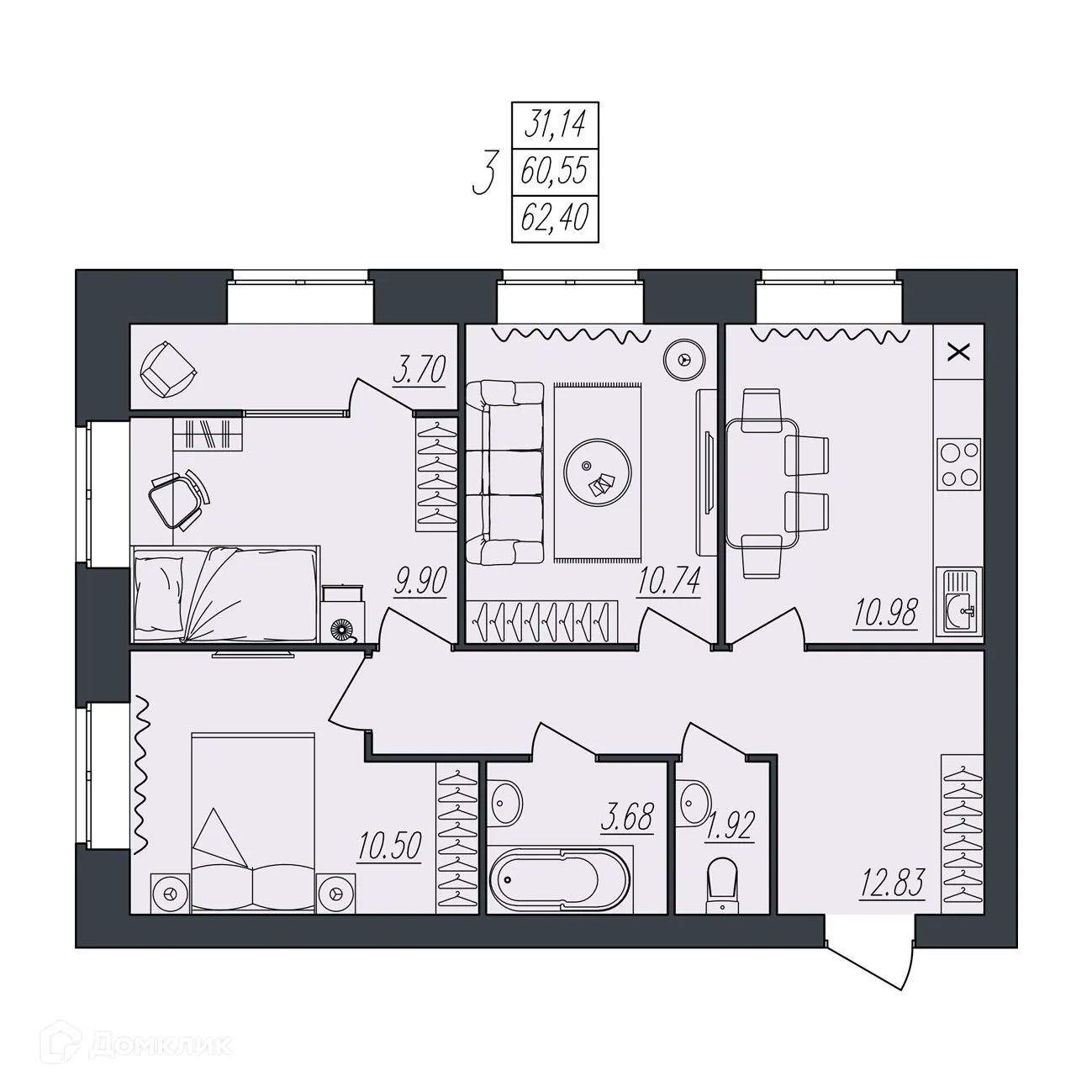 Фото квартиры в ЖК на Атласова