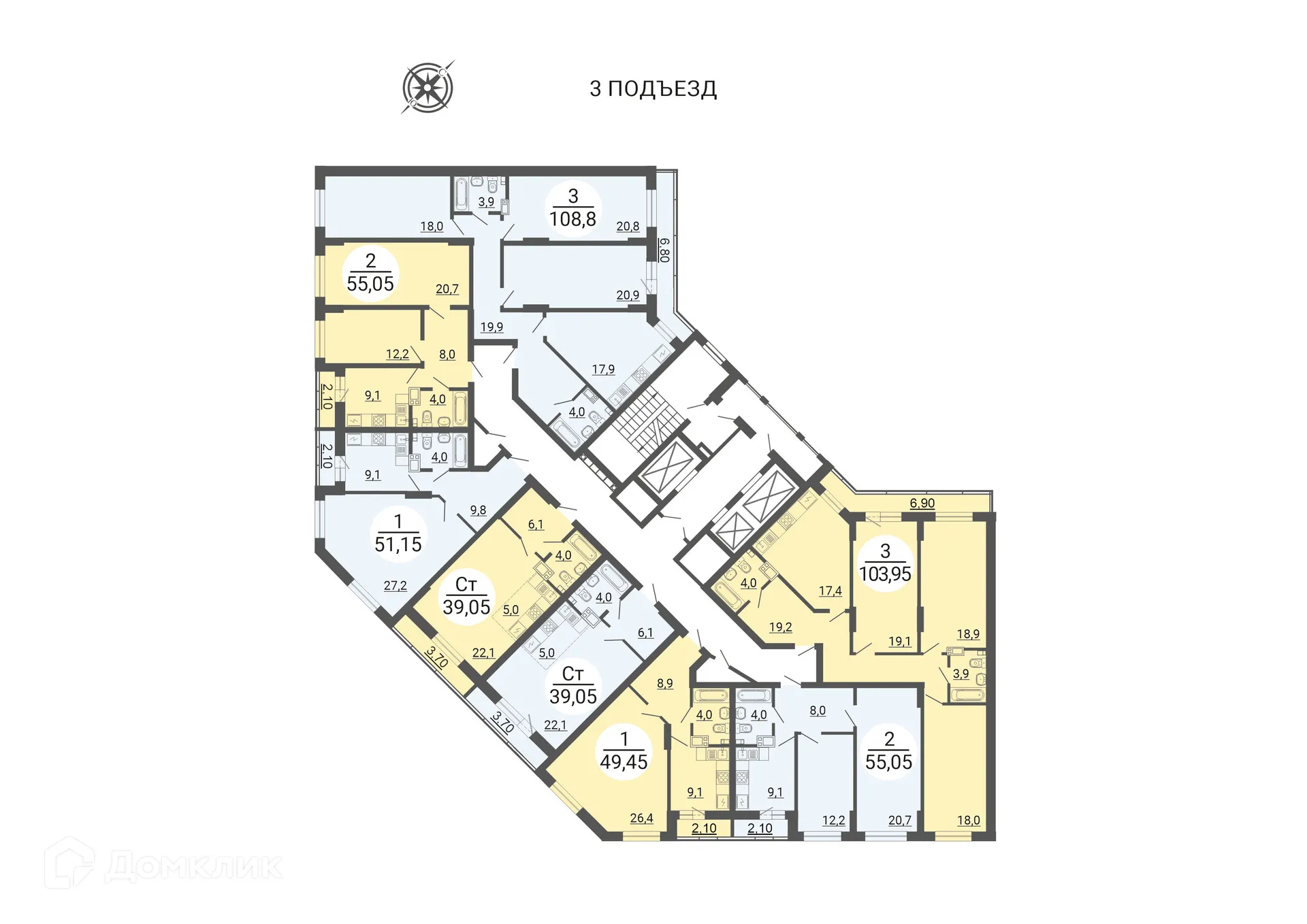 Фото квартиры в ЖК "АКАДЕМ Riverside (АКАДЕМ Риверсайд)"