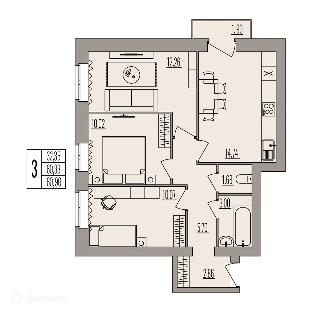 Фото квартиры в ЖК Герои