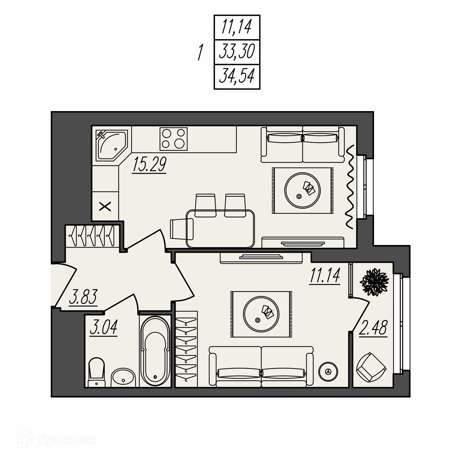Фото квартиры в ЖК БЕРЕГ ВОЛГИ