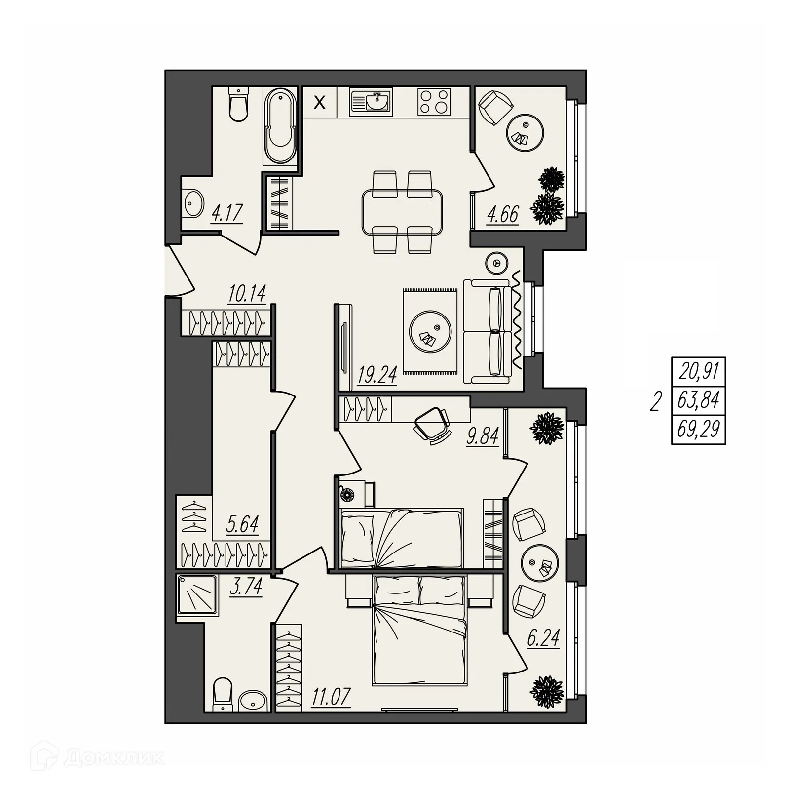 Фото квартиры в ЖК БЕРЕГ ВОЛГИ