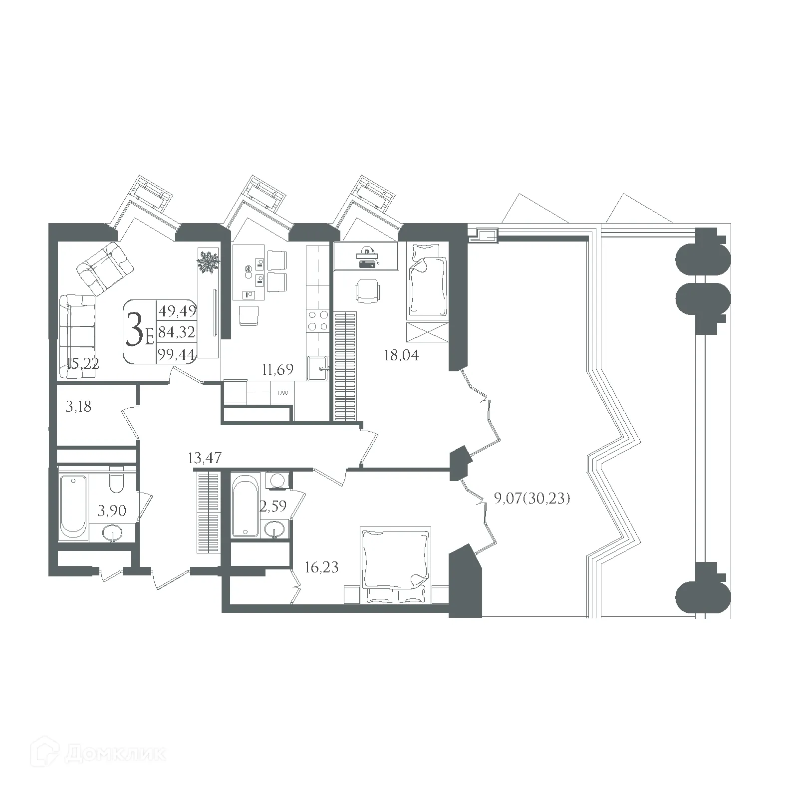 Фото квартиры в ЖК DOLCE VITA