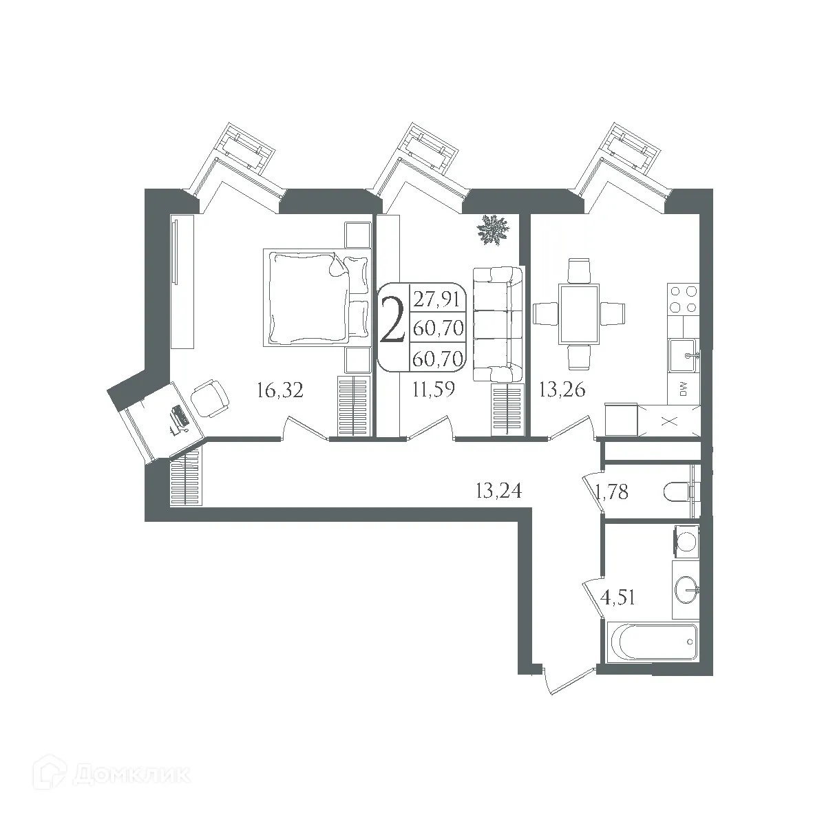 Фото квартиры в ЖК DOLCE VITA