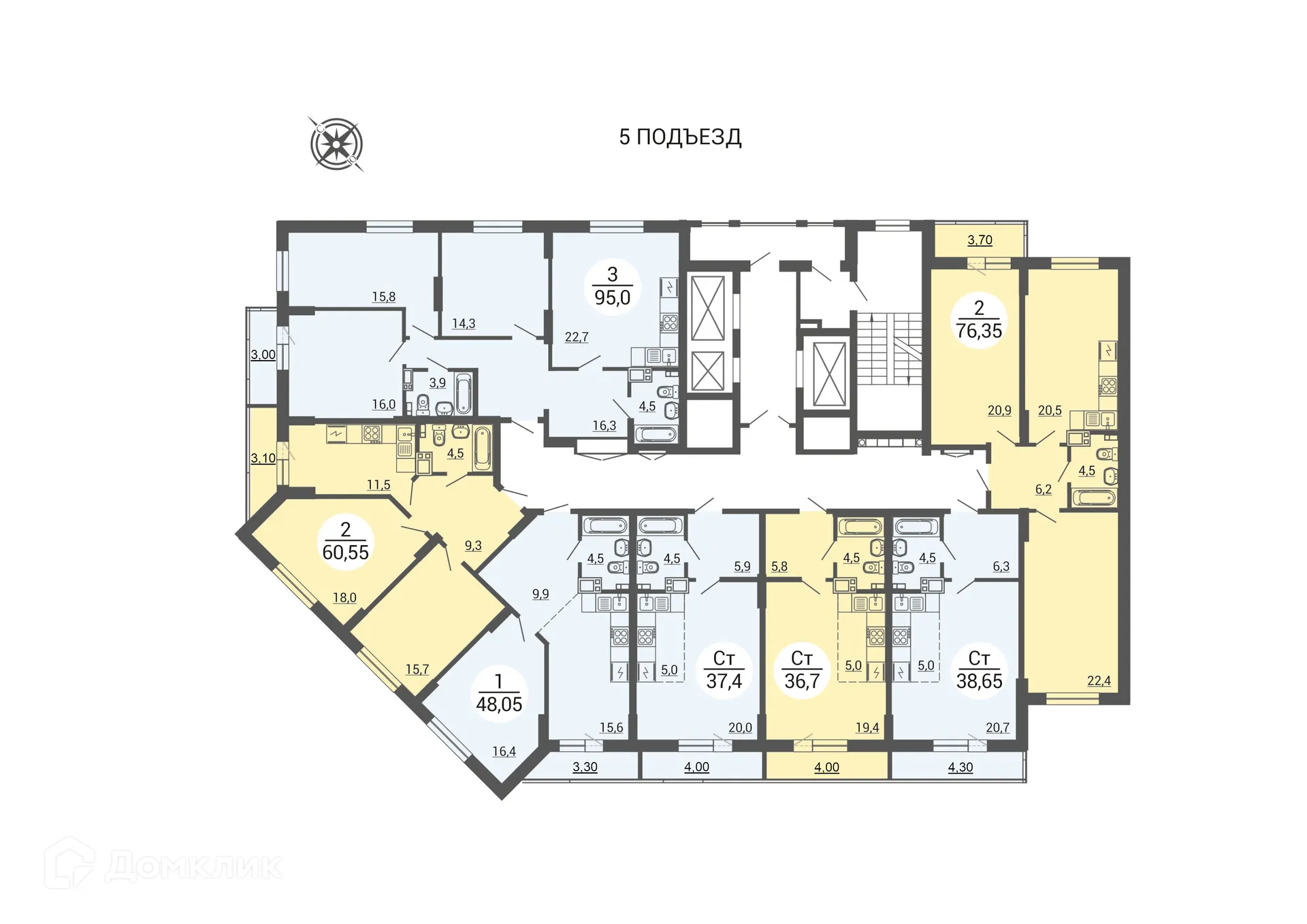 Фото квартиры в ЖК "АКАДЕМ Riverside (АКАДЕМ Риверсайд)"