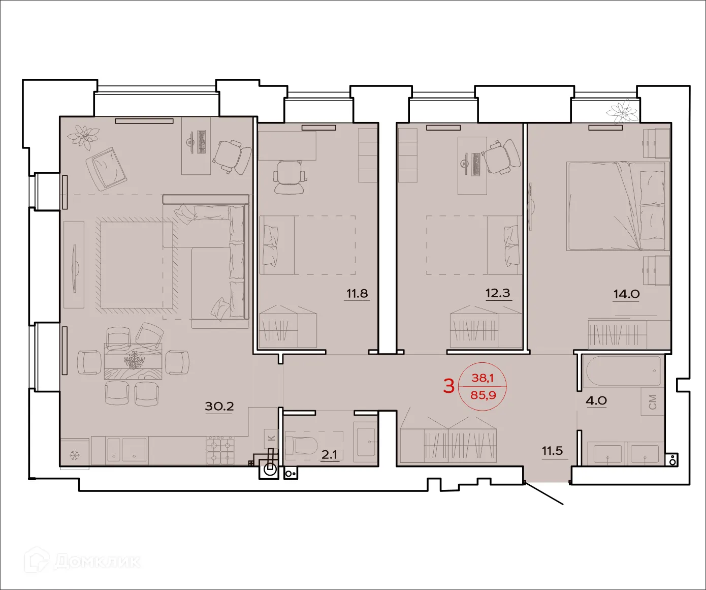 Фото квартиры в ЖК Времена Года