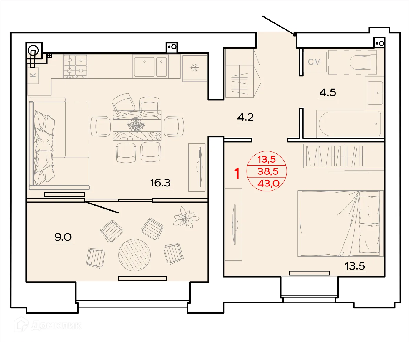 Фото квартиры в ЖК Времена Года