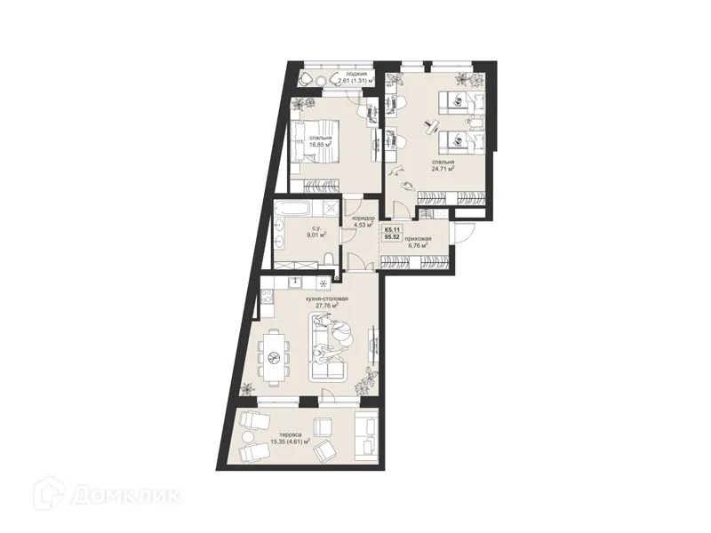 Фото квартиры в ЖК Резиденция МОН на Чернышевского