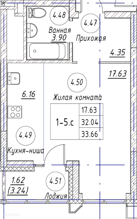 Фото квартиры в ЖК по ул. Аделя Кутуя
