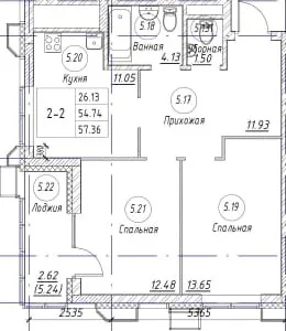 Фото квартиры в ЖК по ул. Аделя Кутуя