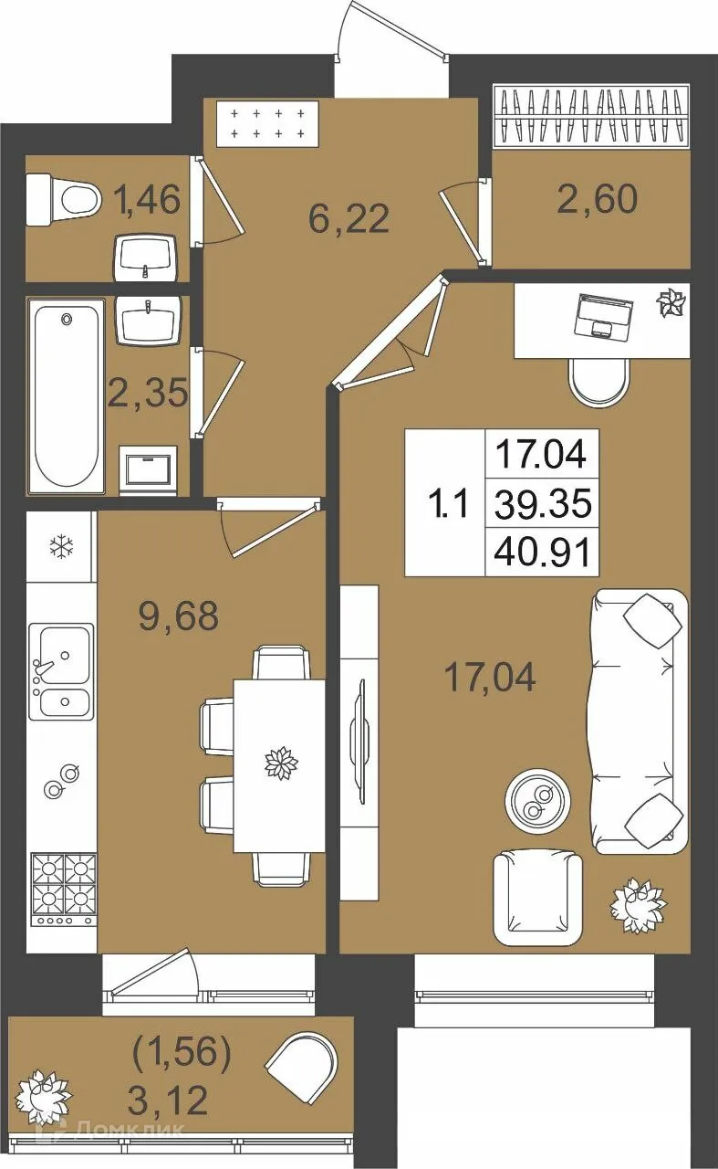 Фото квартиры в ЖК DOLCE VITA (ДОЛЬЧЕ ВИТА)
