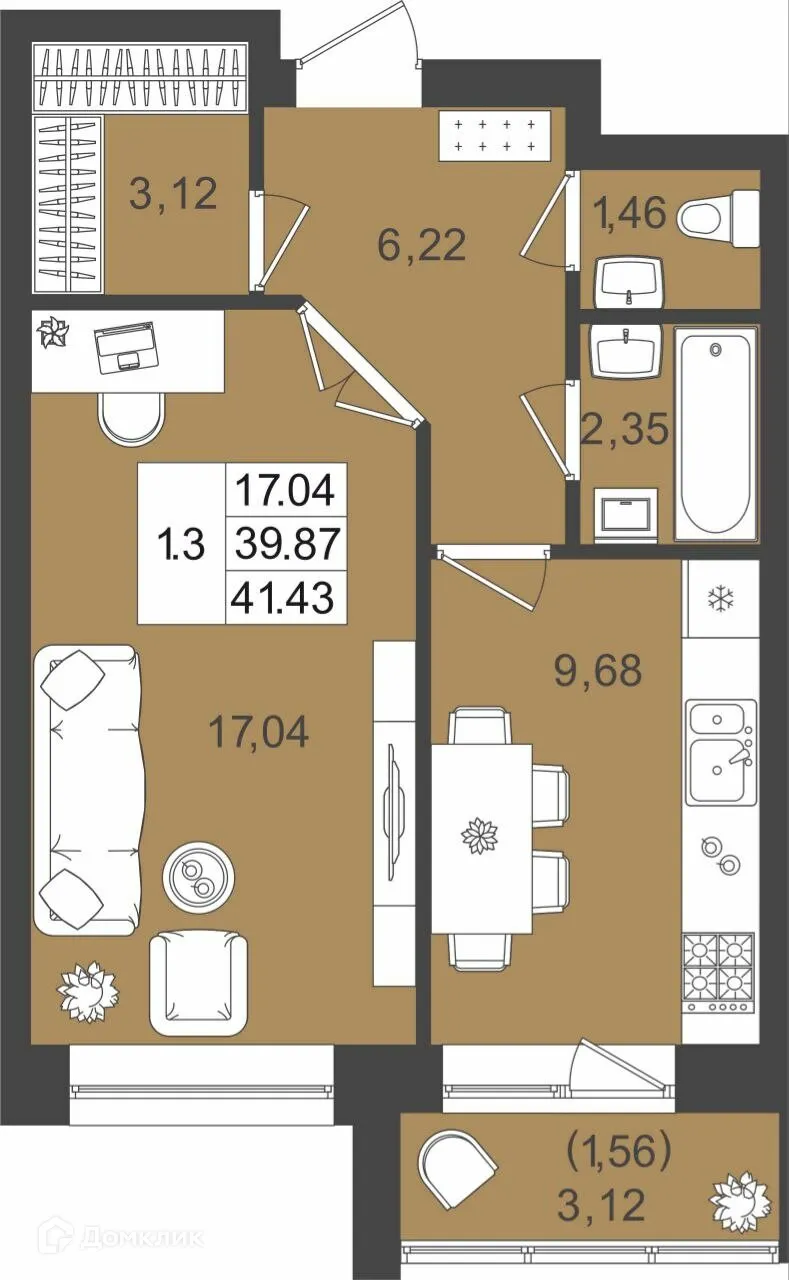 Фото квартиры в ЖК DOLCE VITA (ДОЛЬЧЕ ВИТА)