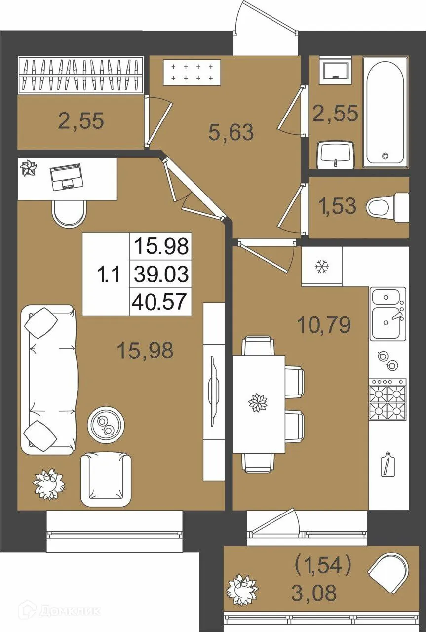 Фото квартиры в ЖК DOLCE VITA (ДОЛЬЧЕ ВИТА)