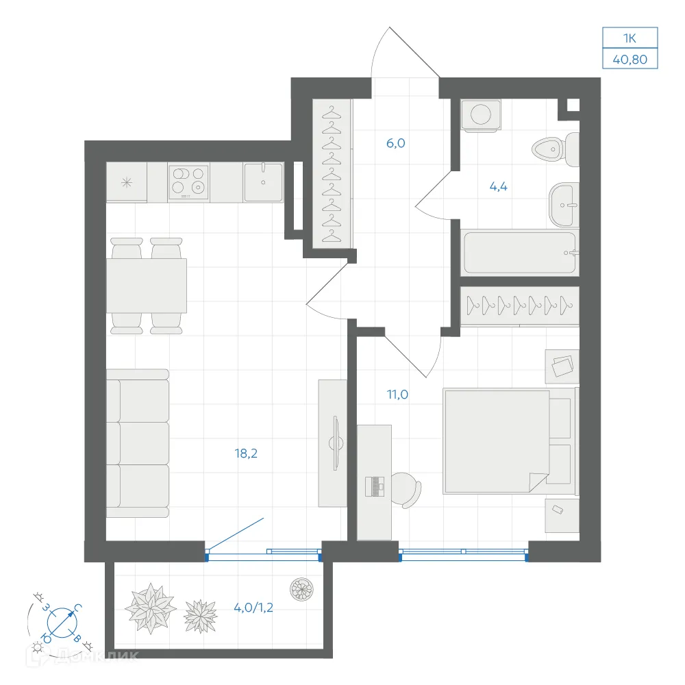 Фото квартиры в ЖК Квартал "Клевер"