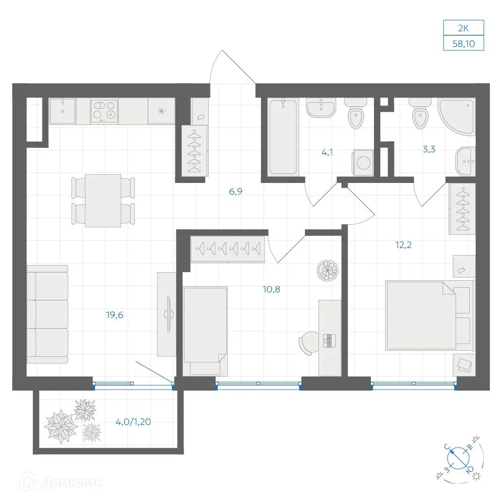 Фото квартиры в ЖК Квартал "Клевер"