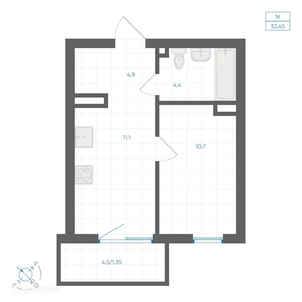 Фото квартиры в ЖК Квартал "Клевер"