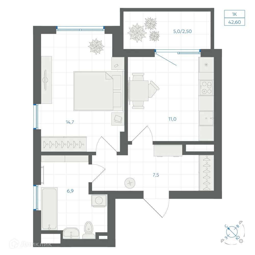 Фото квартиры в ЖК Квартал "Клевер"