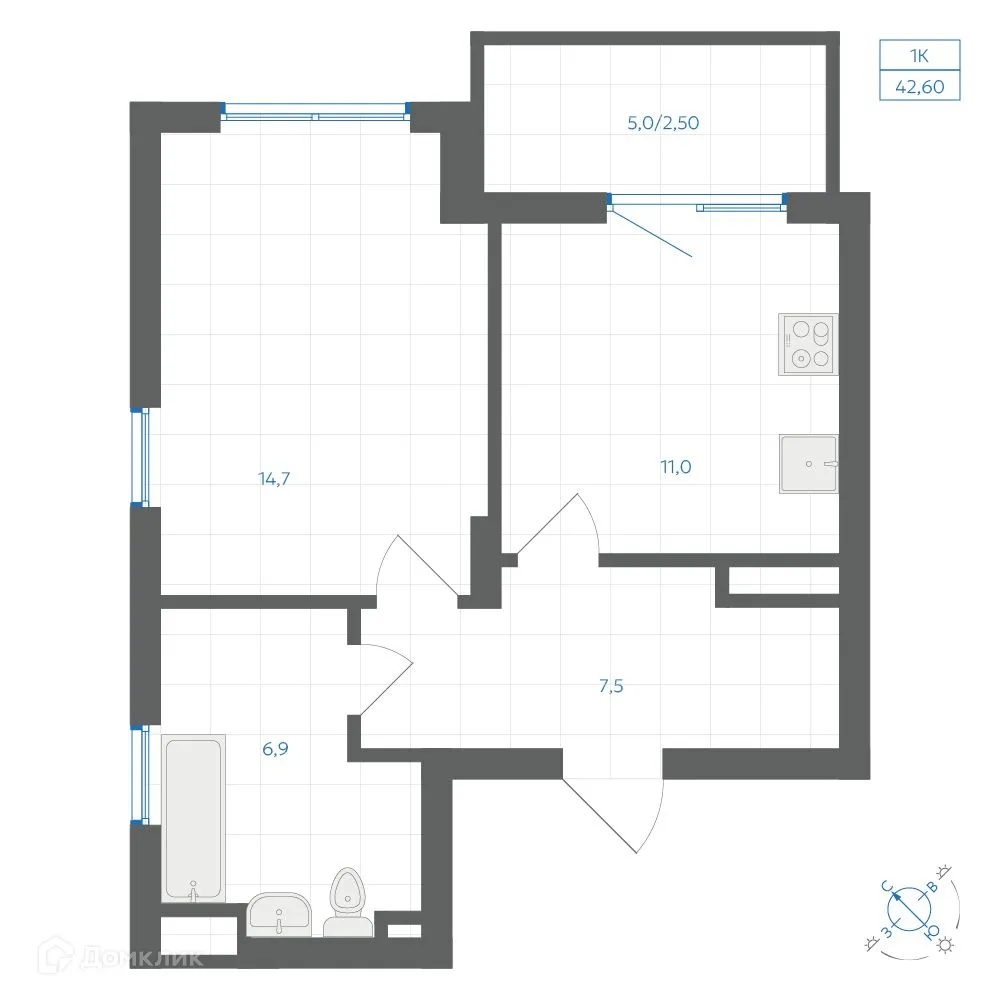 Фото квартиры в ЖК Квартал "Клевер"