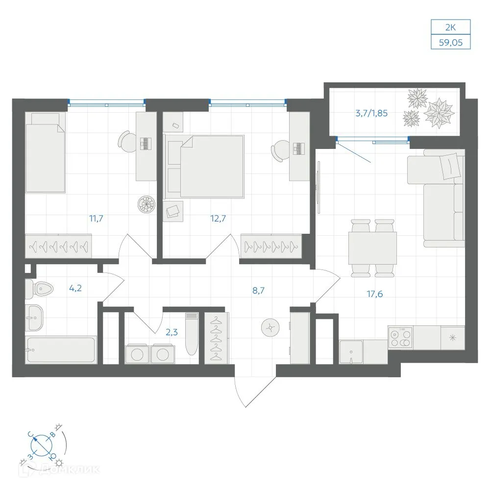 Фото квартиры в ЖК Квартал "Клевер"