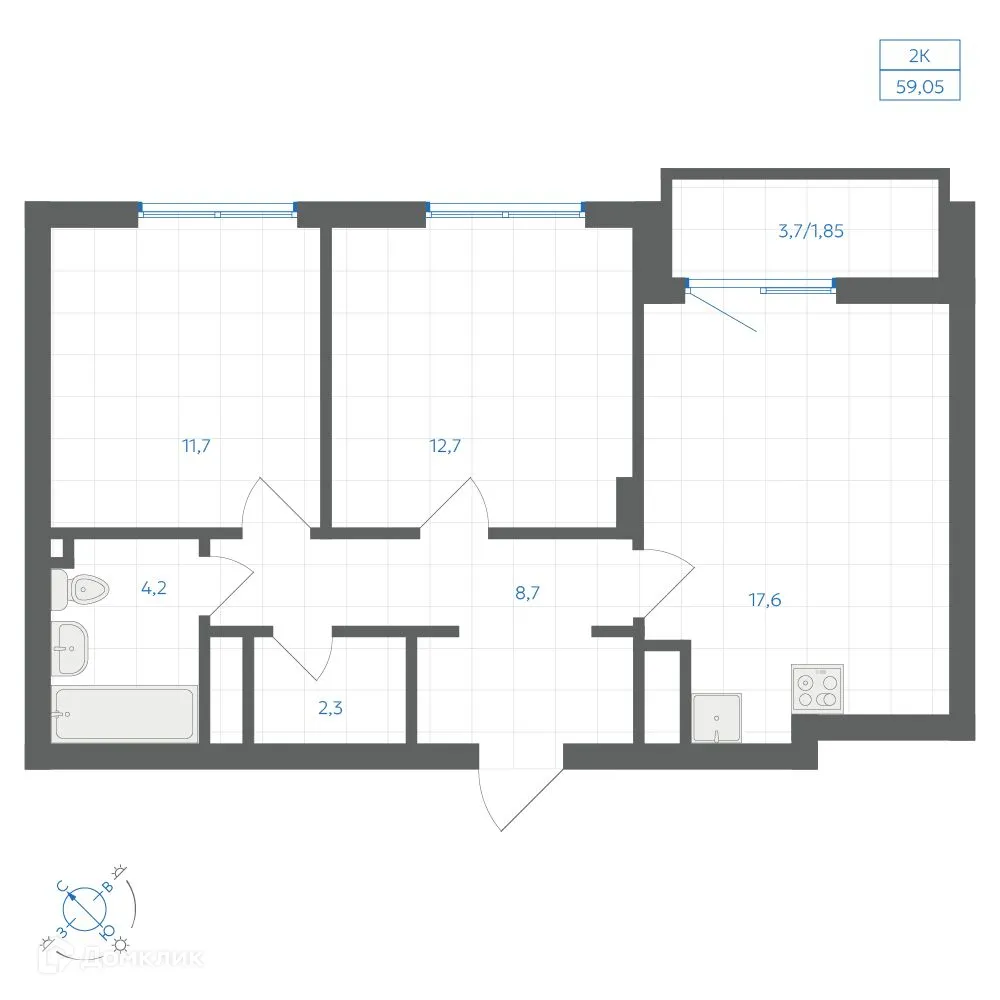 Фото квартиры в ЖК Квартал "Клевер"