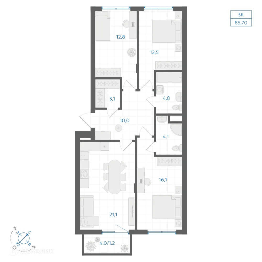 Фото квартиры в ЖК Квартал "Клевер"