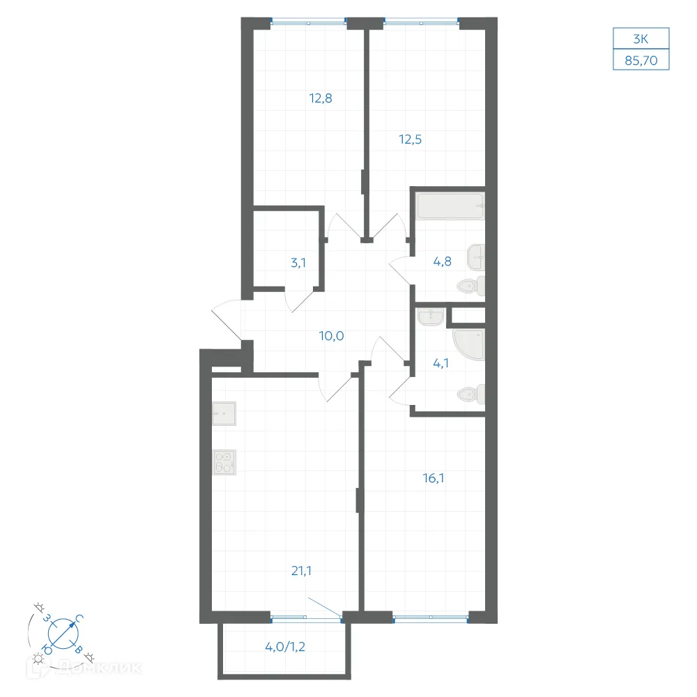 Фото квартиры в ЖК Квартал "Клевер"