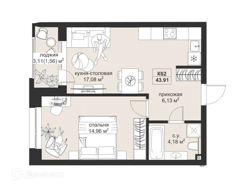 Фото квартиры в ЖК Резиденция МОН на Чернышевского