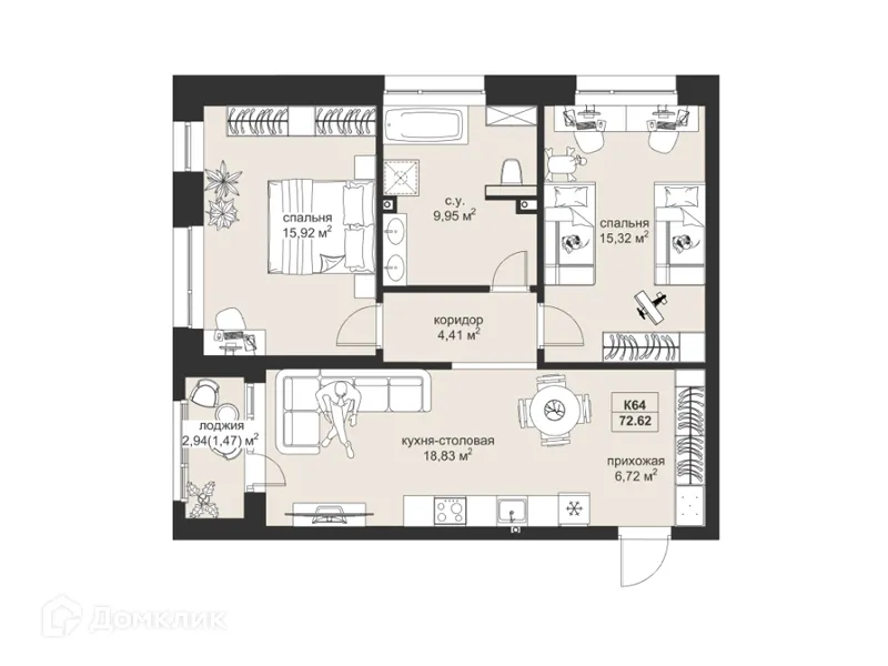 Фото квартиры в ЖК Резиденция МОН на Чернышевского