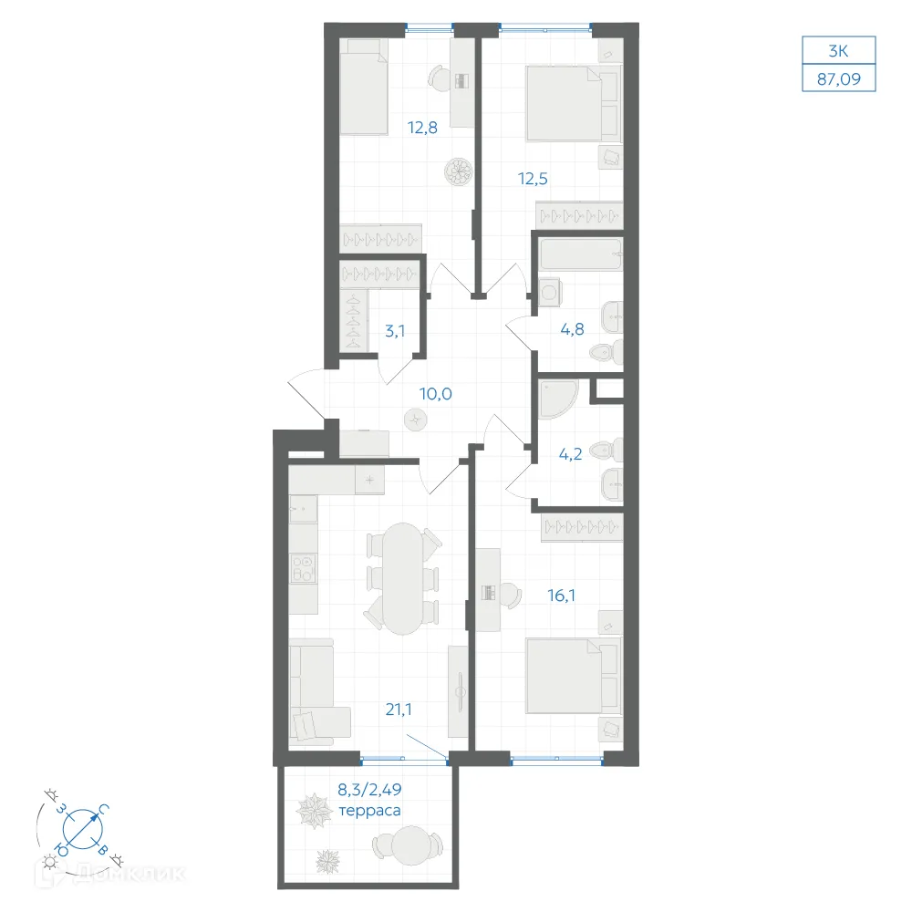 Фото квартиры в ЖК Квартал "Клевер"