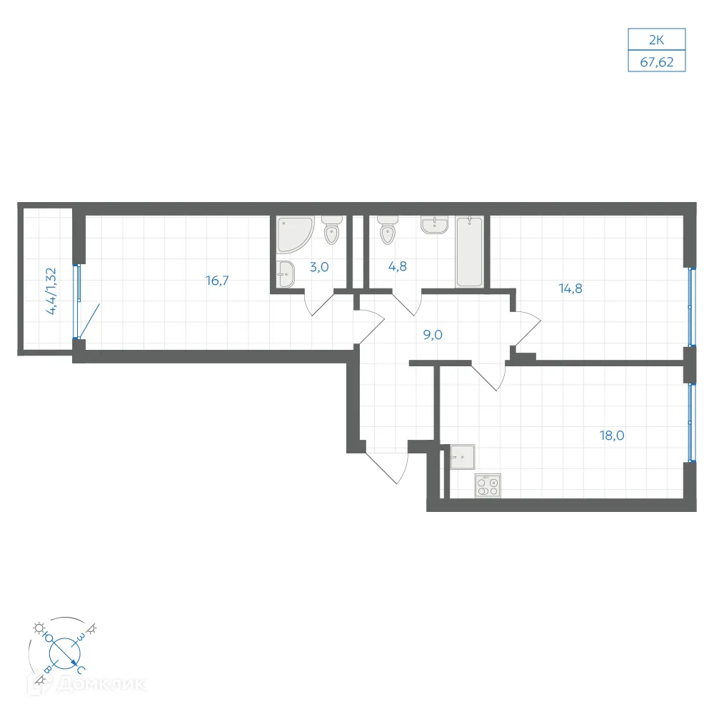 Фото квартиры в ЖК Квартал "Клевер"