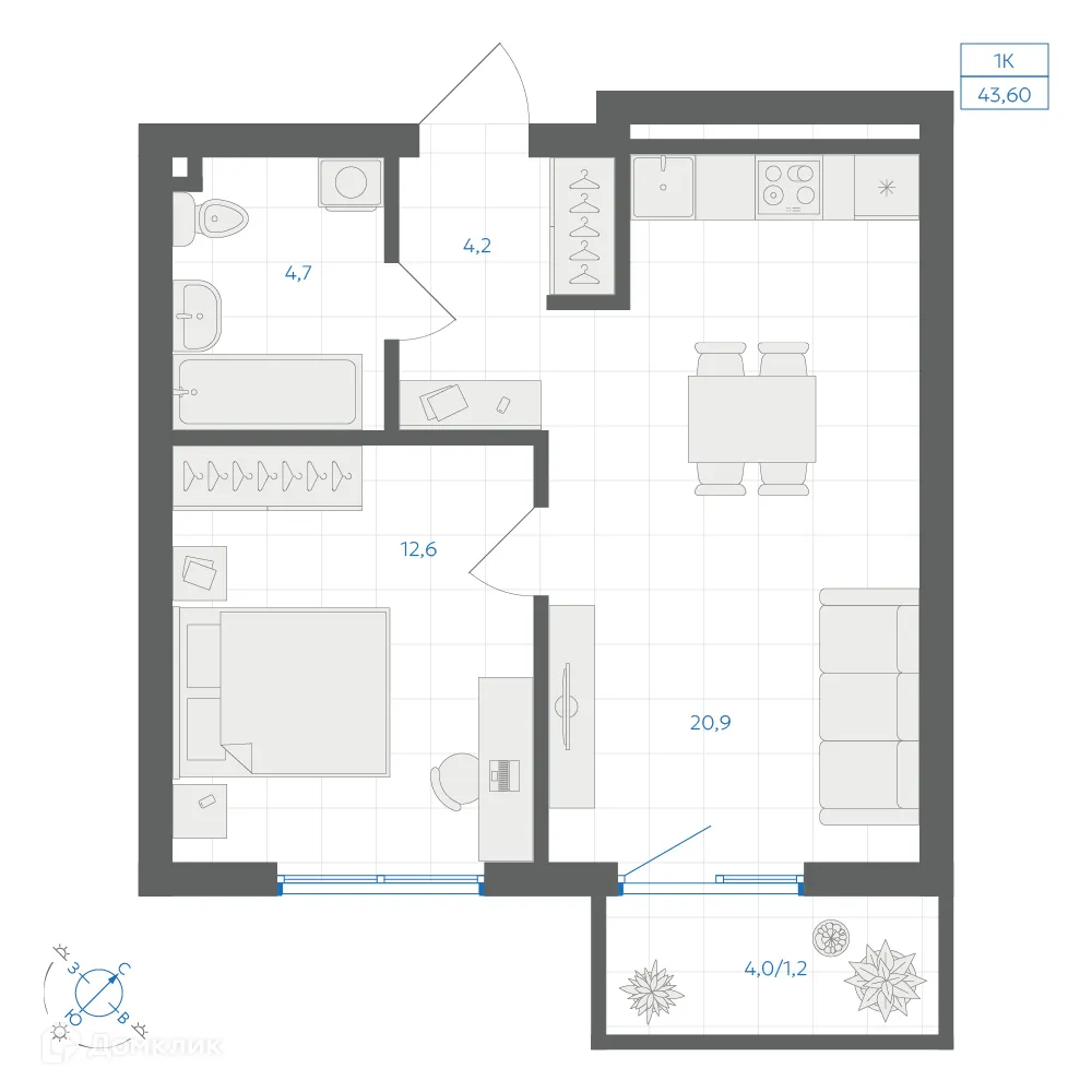 Фото квартиры в ЖК Квартал "Клевер"
