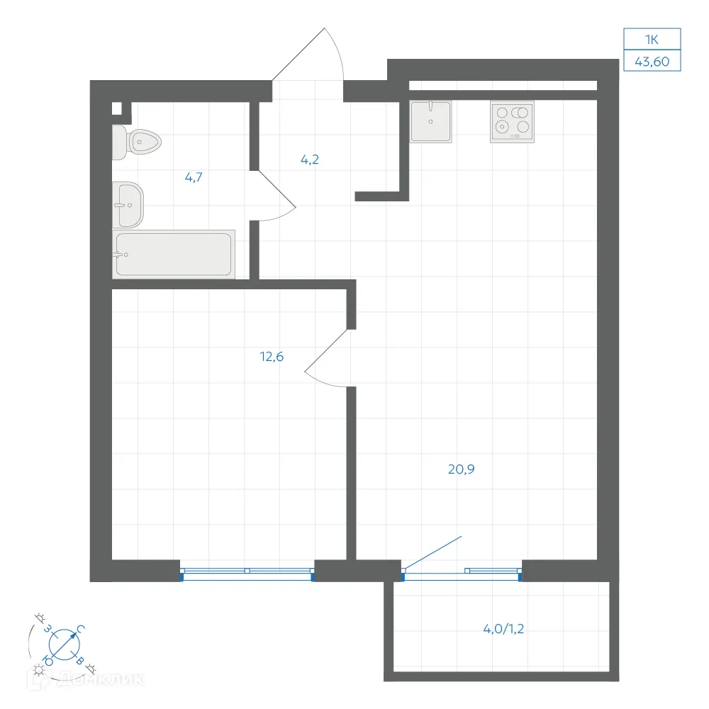 Фото квартиры в ЖК Квартал "Клевер"
